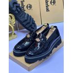 Genetic Luxury Black Suede Loafers for Men – Metal Design with Chunky Rubber Sole