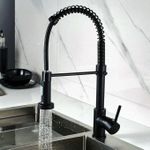 Commercial Pull-Down Kitchen Mixer Tap Black 