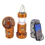 Portable Outdoor LED Camping Lantern With Fan Multifunction Solar Lamp