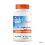 Doctor's BEST Serrapeptase, Non-GMO, Vegan, Gluten Free, Supports Healthy Sinuses, 40,000 SPU, 90 Veggie Caps