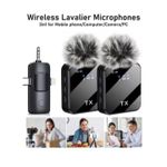 Generic F11-2 Wireless Lavalier Microphone Kits features two transmitters Lapel Mic System, Noise Cancelling, Clip on, Work For iPhone, Type, Android And Camera Port - image 3