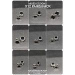 Cufflinks for men silver and black 4 pieces 