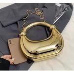 product_image_name-Fashion-Ladies Quality Acrylic Velvy Handbag - Gold -3