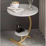METAL AND WOOD SIDE TABLE/STOOL