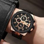 product_image_name-Curren-2025 Top Quality Men's Chronograph Water Resistant Wristwatch Black and Rosegold -2