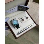 POEDAGAR luxury leather  watch set 