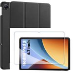 Generic Anti-Drop Leather Smart Case & Screen Protector for Redmi Pad 2 9.7-Inch (2026) - Black