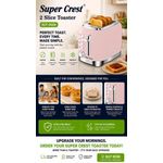 Super Crest 2-Slice Toaster SCT-0004 – Cancel, Bagel, Reheat & Defrost Functions, Variable Browning Control, Compact Durable Design