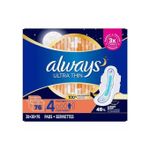 Always Ultra Thin Overnight Pad With Flexi-wings - 76 Count