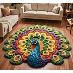 product_image_name-Generic-Silicone Mud 3D Vision Peacock Floor Mat-2
