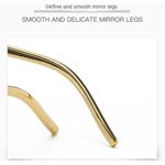 product_image_name-Fashion-Black Square Frame Protective Stylish Women's Glasses With Gold Chain Link Arm-3