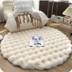 80CM ROOM DECOR PLUSH FLUFFY ROUND RABBIT FUR RUG 