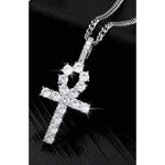 Cuban Link Chain With Iced Out Cross Pendant