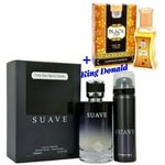 Fragrance World Suave 100ml Perf. With Deo + Black Oud 24ml Oil Perf -2items