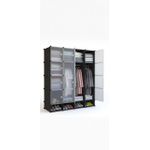 DIY Multi-Compartment Storage Cabinet – Portable Plastic Clothes Closet with Shoe Rack & Hanging Space