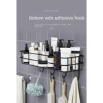 Generic HIGH QUALITY STEEL ANGLE TOILET/BATHROOM WALL SHELF RACK + 2 SINGLE HOOK PATCHES