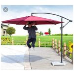 Garden Umbrella Cantilever Support With Marble Base- Wine