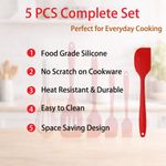 KITCHA 5Pcs Silicone Kitchen Utensils Set Non-Stick Bakeware for Kitchen - image 6
