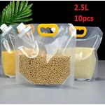 2.5L Plastic Liquid Packaging Pouch - 10pcs