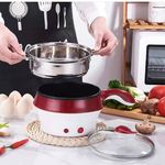 Generic 18cm Double-Layer Stainless Steel Mini Electric Pot Cooker
