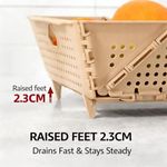 Generic Foldable Vegetable Washing Basket 2pcs – Food Grade Draining Colander, Space Saving Kitchen Basket (Beige) - image 5