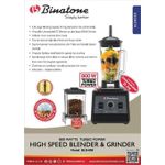 Binatone BLG-808 High-Speed Blender & Grinder -800W Turbo Power