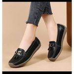 product_image_name-Genetic-Women’s Black Slip-On Flat Loafers – Casual Comfortable Shoes-2