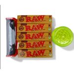 Grinder + Roller + 5 Booklets Of Brown Rolling Papers