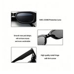 Fashion Sunglasses Unisex Rectangle Black Vintage Square Frame  Shades - image 2