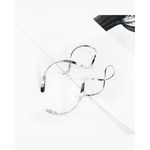 product_image_name-Fashion-18k Plated Swirl Stainless Steel Unisex Earrings – Premium Waterproof Jewelry - Silver-6