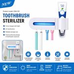 Toothbrush Sterilizer -UV Toothbrush Holder With Toothpaste Dispenser 