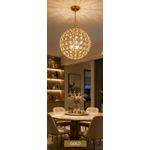 Modern Spherical Crystal Globe Pendant Chandelier (Gold Finish)