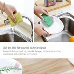 product_image_name-Generic-2pcs Sponge Scrub Pads, Double-sided Reusable Thickened Sponge Pads for Cleaning Kitchen Utensils-3