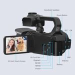 product_image_name-ActionCamcorder-6k High Resolution Professional Digital 4.0 Inch Ultra HD 64mp Touchscreen Video Camcorder Camera With 18X Digital Zoom IR Night Vision Wifi App Control + 128GB + Batteries 4500 M.A.H For Live Broadcast, Skit Comedy and Short Film Making -4