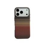Fiber quality premium magnetic case for iPhone 17 pro max with screen protector- brown