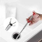 Multi-Functional Flexible Spring Drain Clog Remover Tool with Four-Claw Grabber