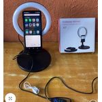 tabletop phone holder & ringlight with makeup mirror