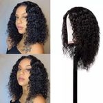 Short Curly Hair Wig Wit Part Closure-1b