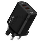 MOL Adventure Dual USB Charger With 3A Fast Charging Cable