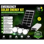 Generic EMERGENCY SOLAR ENERGY KIT WITH 3 LED BULBS & POWER BANK