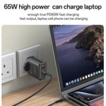 product_image_name-Yesido-Laptop Charger 65W 3Port GaN 2C +1U Apple MAC P_HPLaptop Samsung IPhone CHARGER Typec 65W cable DELL ACER Lenovo Laptops ASUS-4