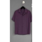 product_image_name-Nil-Men’s 2-Piece Casual Set – Purple Shirt & Olive Trouser-2