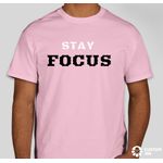 Stay Focus Pink Round Neck Polo