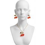 Steel Stylish Cherry Design Necklace & Earrings Set