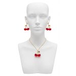 Steel Stylish Cherry Design Necklace & Earrings Set - image 3
