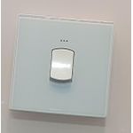1-Gang Push-Button / Rocker Light Switch with White Tempered Glass Panel