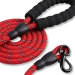 Generic Heavy-Duty Reflective Dog Leash with Comfort Foam Handle - Strong Walking Leash (Red, 1.2m) - image 3
