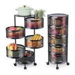 5 LAYERS KITCHEN FRUIT AND VEGETABLES TROLLEY WITH WHEELER