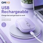 ONIVO Rechargeable Silent Wireless Mouse with Bluetooth and 2.4G USB Receiver 3 Adjustable DPI for Laptop Desktop - image 8