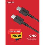 POOLEE C40 60W USB-C to USB-C PD Fast Charging & Data Cable – 1M
